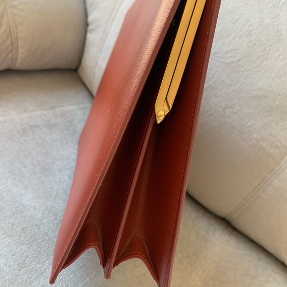 Celine Clasp Medium Red Calfskin Leather Tote - Picture 6 of 16